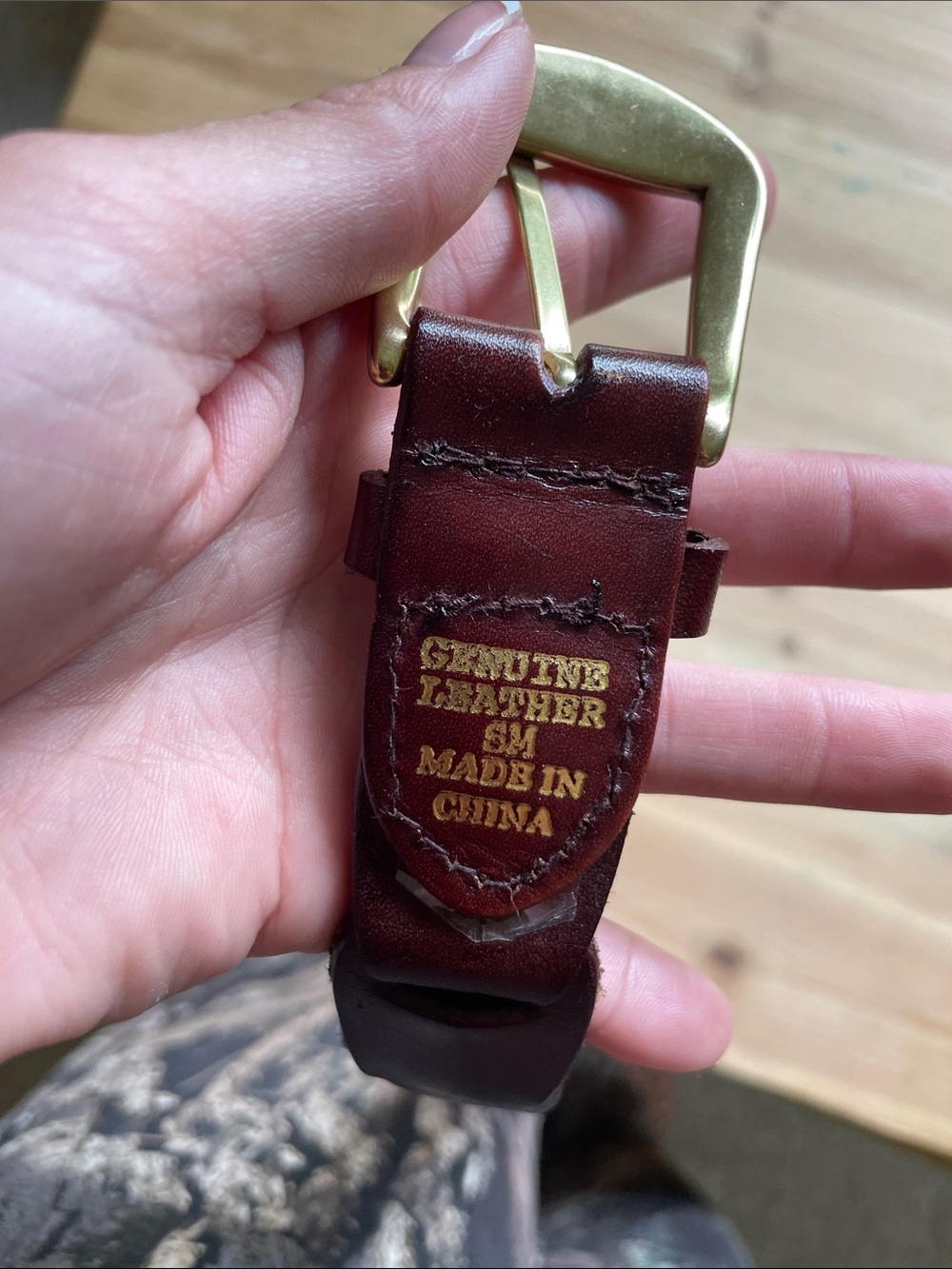 Genuine Leather Braided Belt in Rich Brown with Brass Buckle - Picture 6 of 7